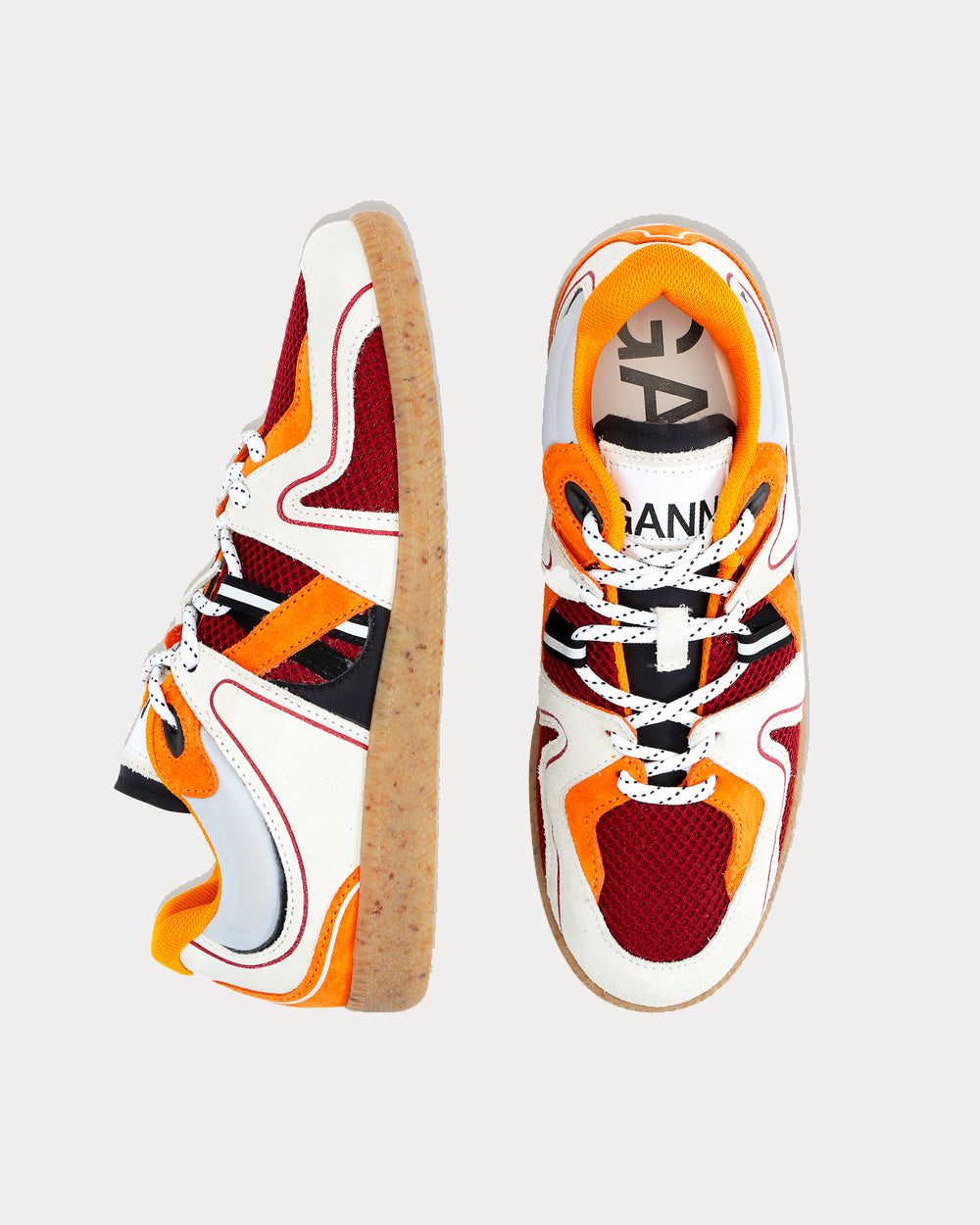 Ganni Sporty Mix Retro Orange Low Top Sneakers - 2