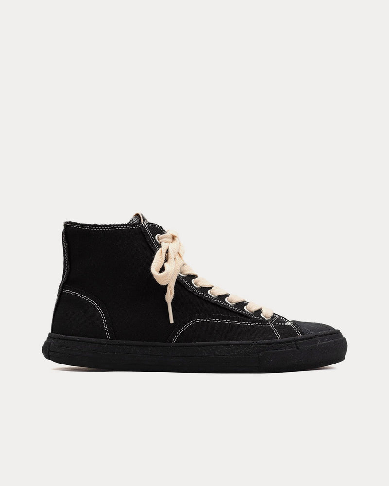 General Scale By Maison Mihara Yasuhiro Past Sole Canvas Black / Black High Top Sneakers - 1