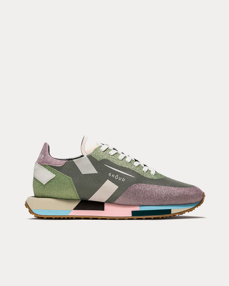 Ghoud Star Green / Pink Low Top Sneakers - 1