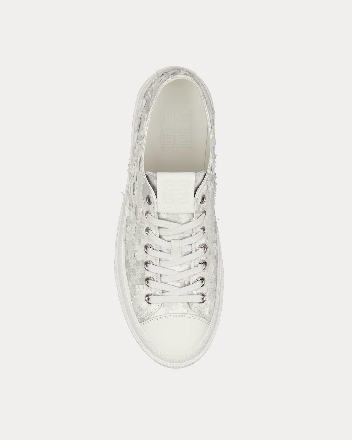 Givenchy City Camouflage Boro Canvas White / Grey Low Top Sneakers - 2