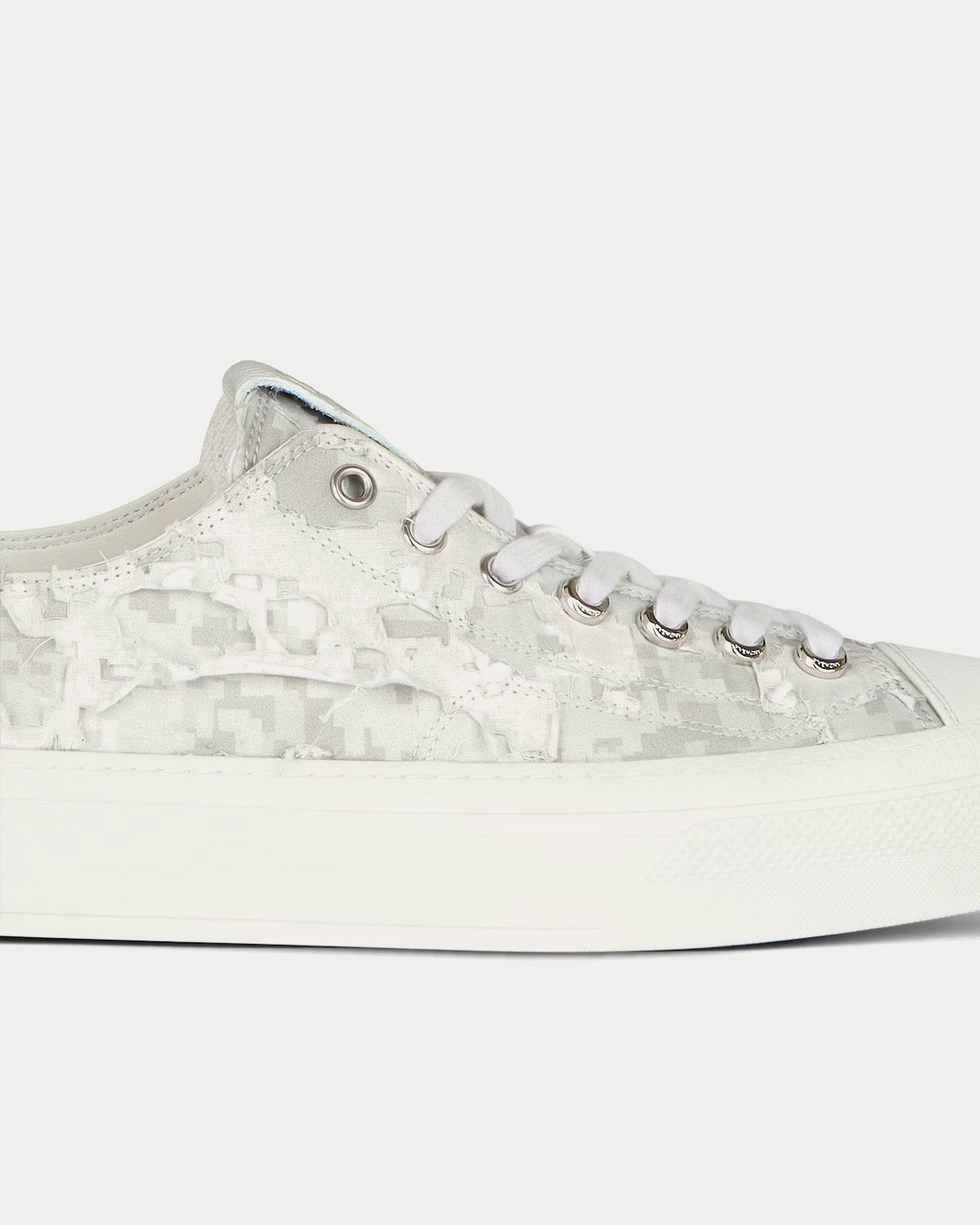 Givenchy City Camouflage Boro Canvas White / Grey Low Top Sneakers - 4