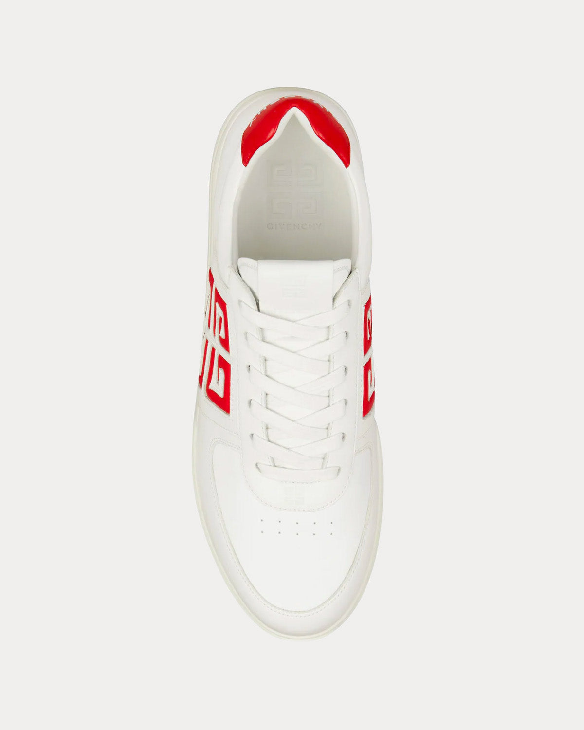 Givenchy G4 Leather White Red Low Top Sneakers Sneak in Peace