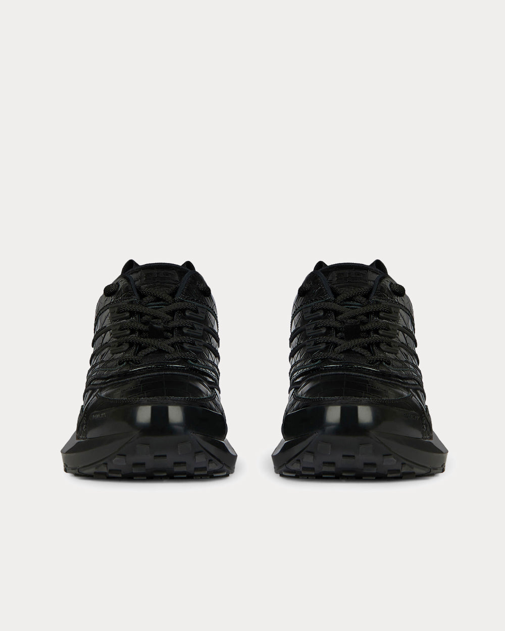 Givenchy GIV 1 Crocodile Effect Leather Black Low Top Sneakers - 2