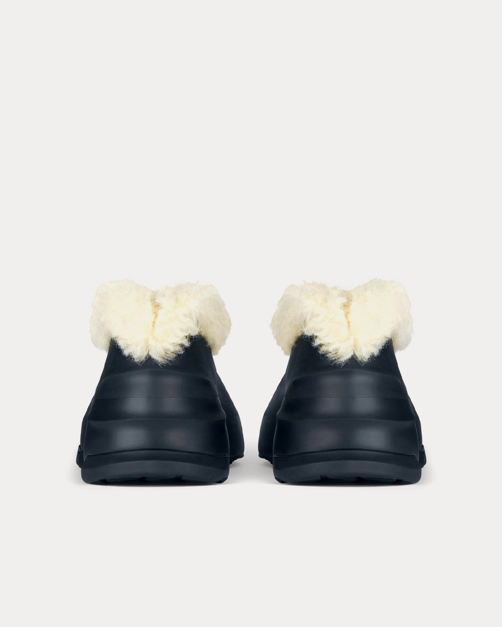 Givenchy Monumental Mallow Rubber & Shearling Black Slip Ons - 4