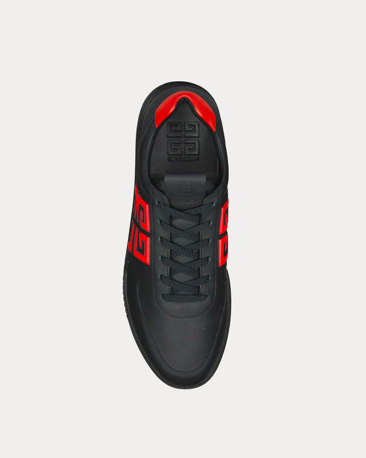 Givenchy G4 Leather Black / Red Low Top Sneakers - 2