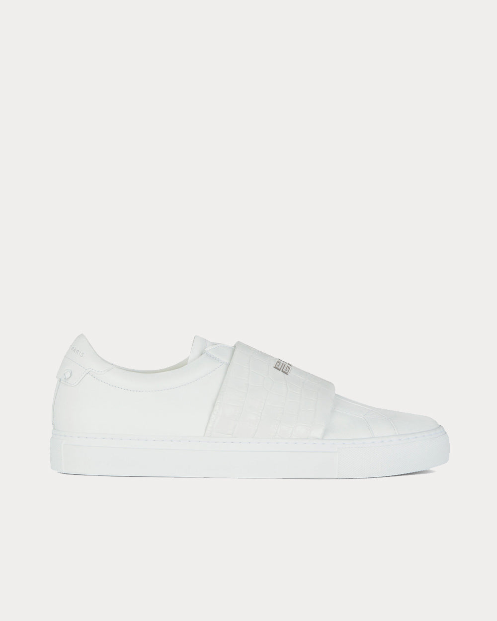 Givenchy Crocodile Effect Webbing White Slip On Sneakers - 1