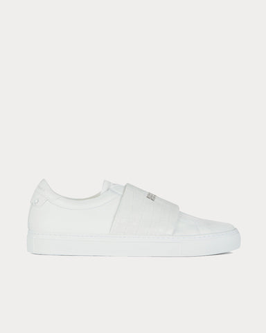 Givenchy Crocodile Effect Webbing White Slip On Sneakers