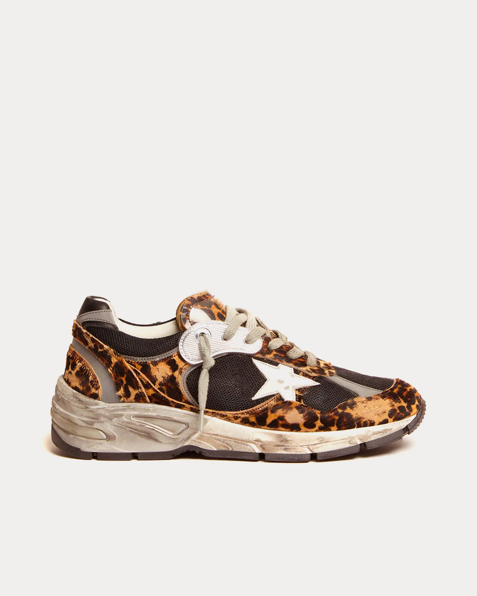 Golden Goose Dad-Star Leopard-print Pony Skin with White Leather Star ...