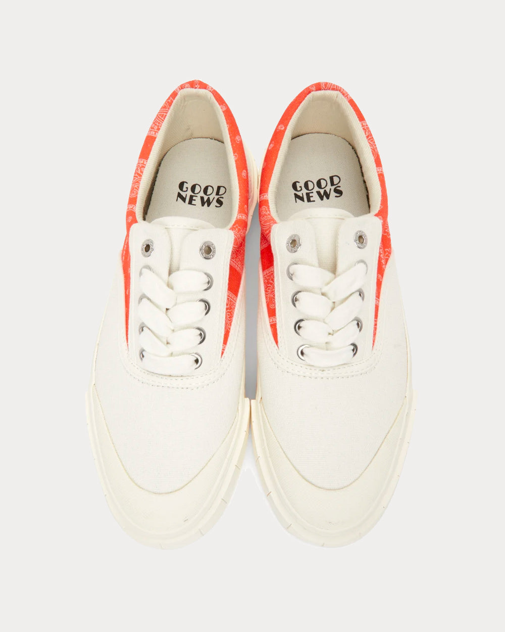 Good News Opal Paisley White & Orange Low Top Sneakers - 3