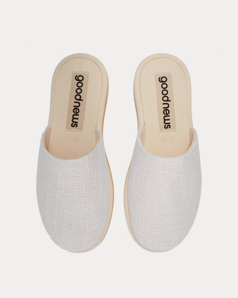 Good News Namer Off-White Slip Ons - Sneak in Peace