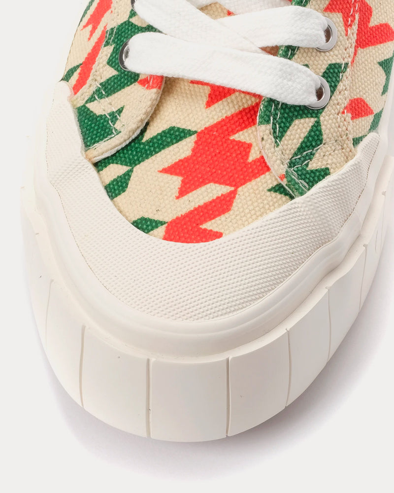 Good News Palm Dogstooth Red / Green High Top Sneakers - 4