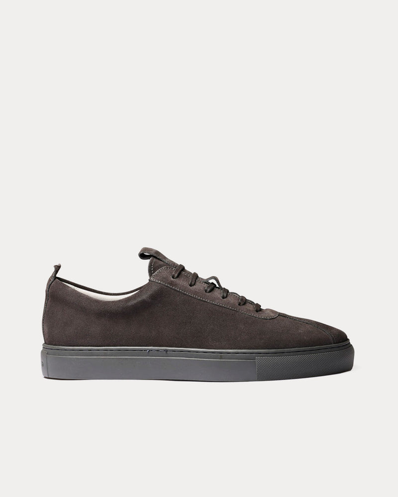 Grenson Sneaker 1 Suede Dark Grey Low Top Sneakers - 1