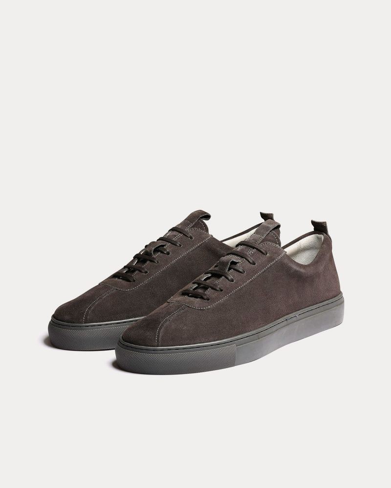 Grenson Sneaker 1 Suede Dark Grey Low Top Sneakers - 3