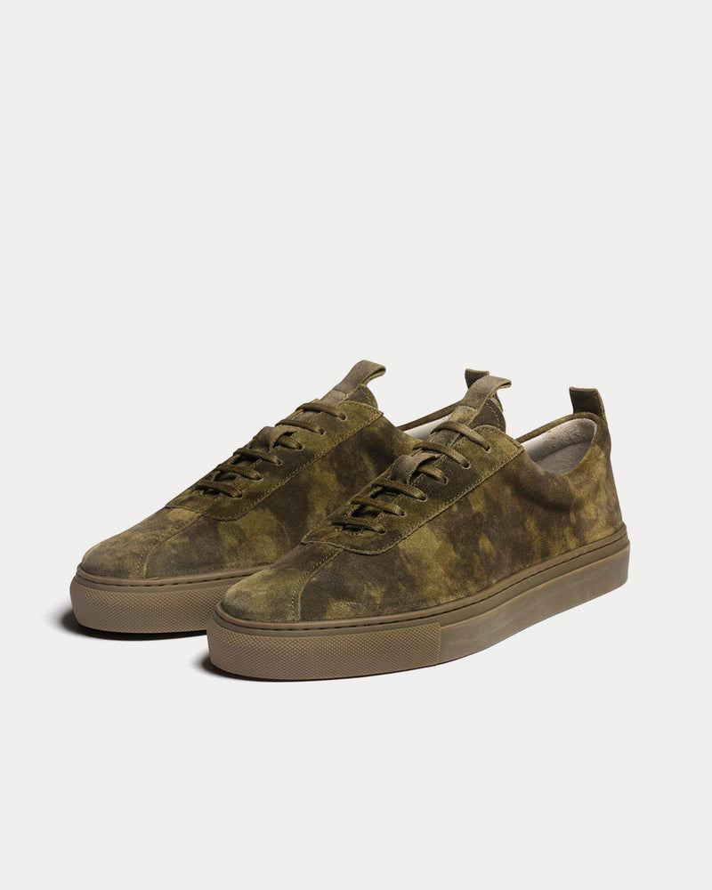 Grenson Sneaker 1 Suede Green Low Top Sneakers - 3