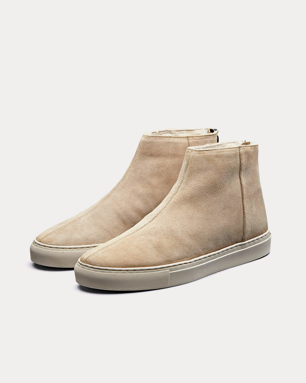 Grenson Sneaker 27 Suede Stone High Top Sneakers - 3