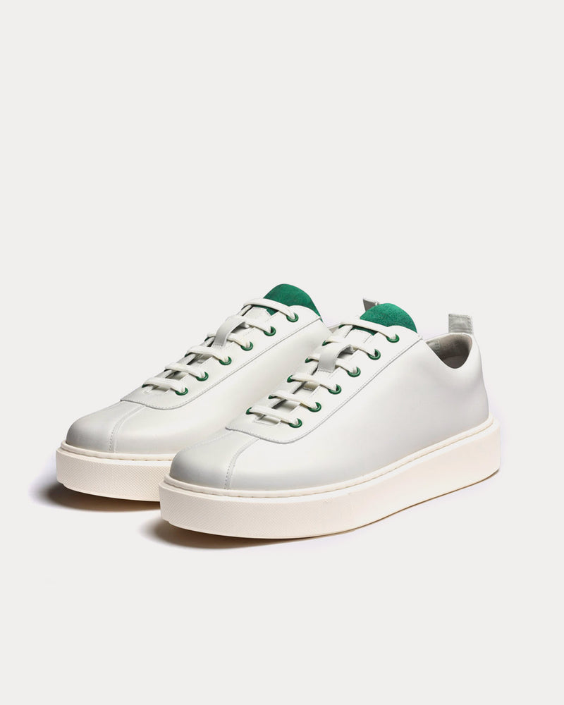 Grenson Sneaker 30 Leather White / Green Low Top Sneakers - 3