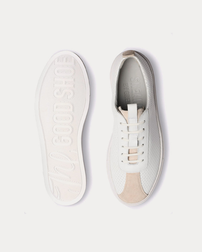 Grenson Sneaker 1 Perforated Leather White Low Top Sneakers - 2