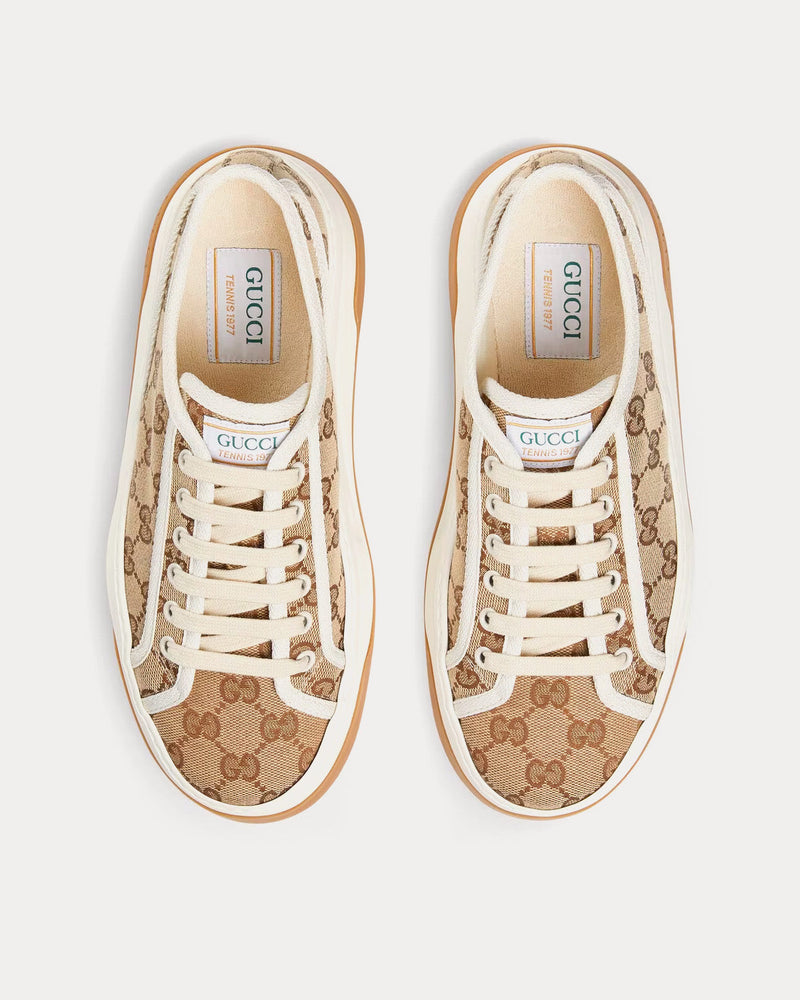 Gucci GG Original Canvas Beige / Ebony Low Top Sneakers - 2