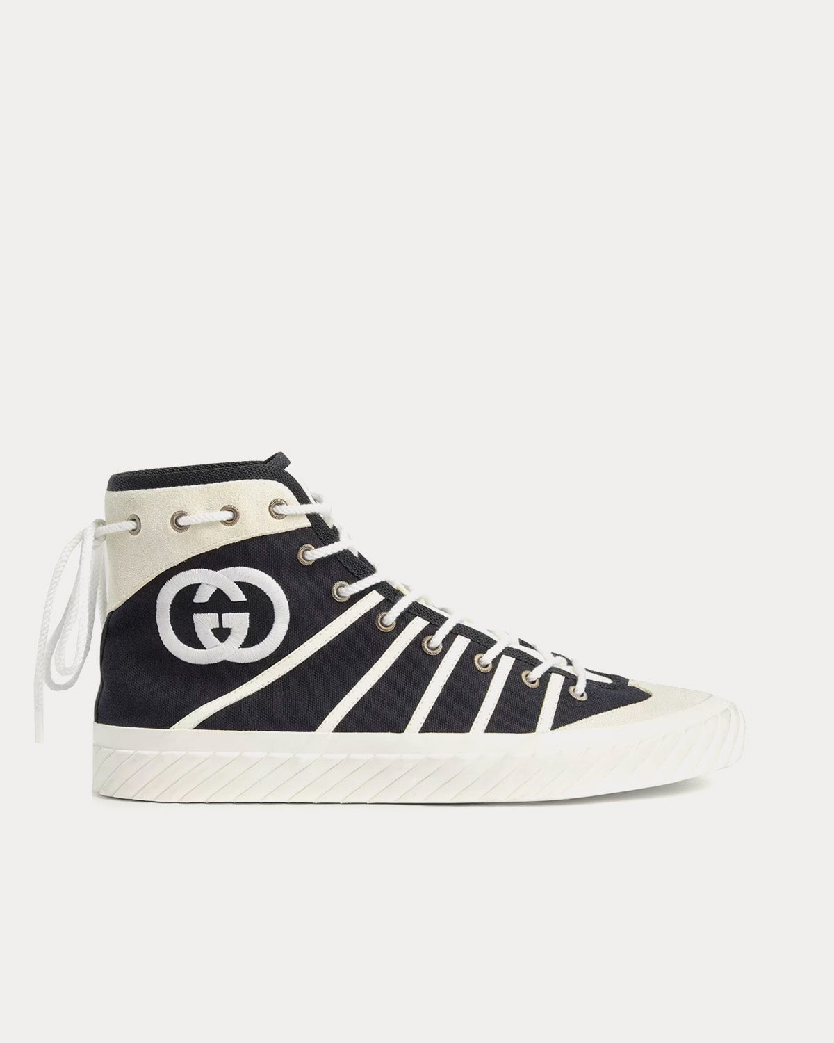 Gucci Interlocking G Canvas Black / White High Top Sneakers - 1