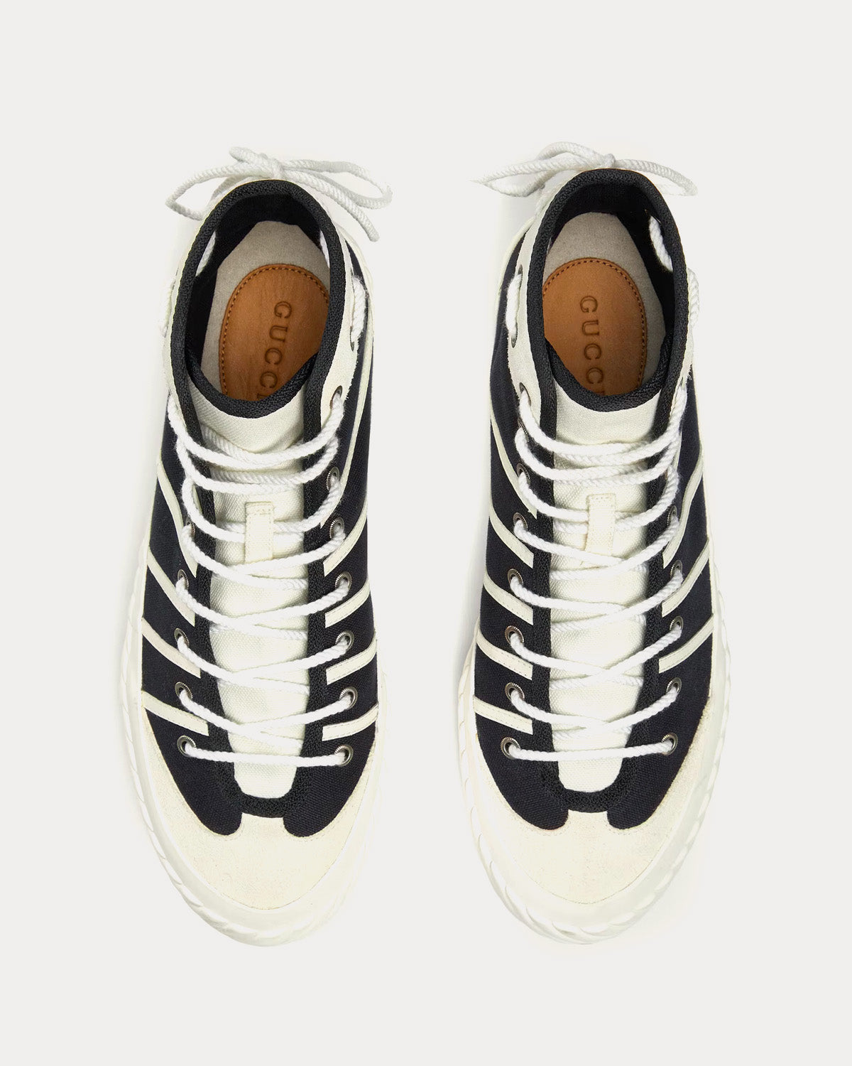 Gucci Interlocking G Canvas Black / White High Top Sneakers - 2