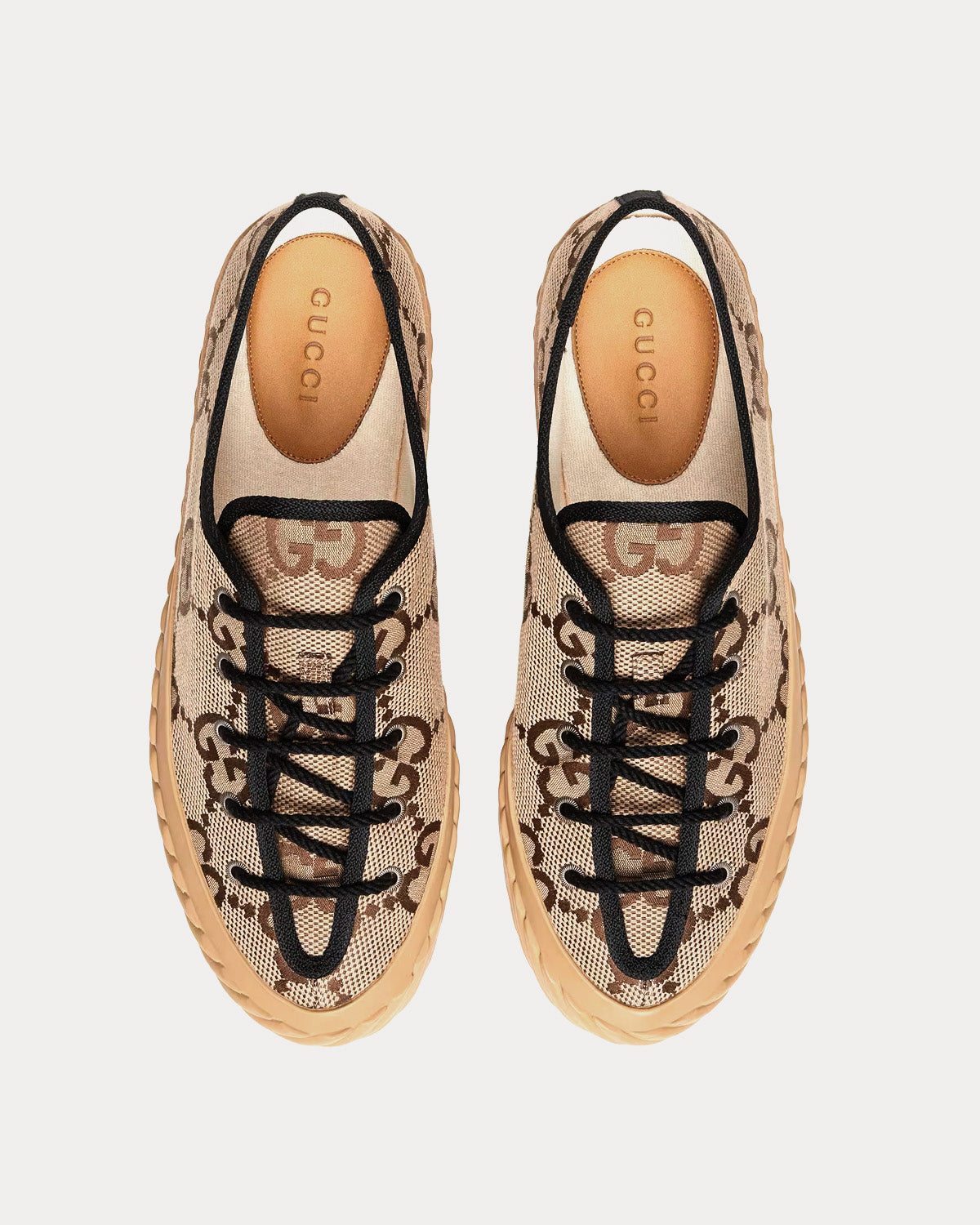 Gucci Maxi GG Canvas Camel / Ebony Low Top Sneakers - 2