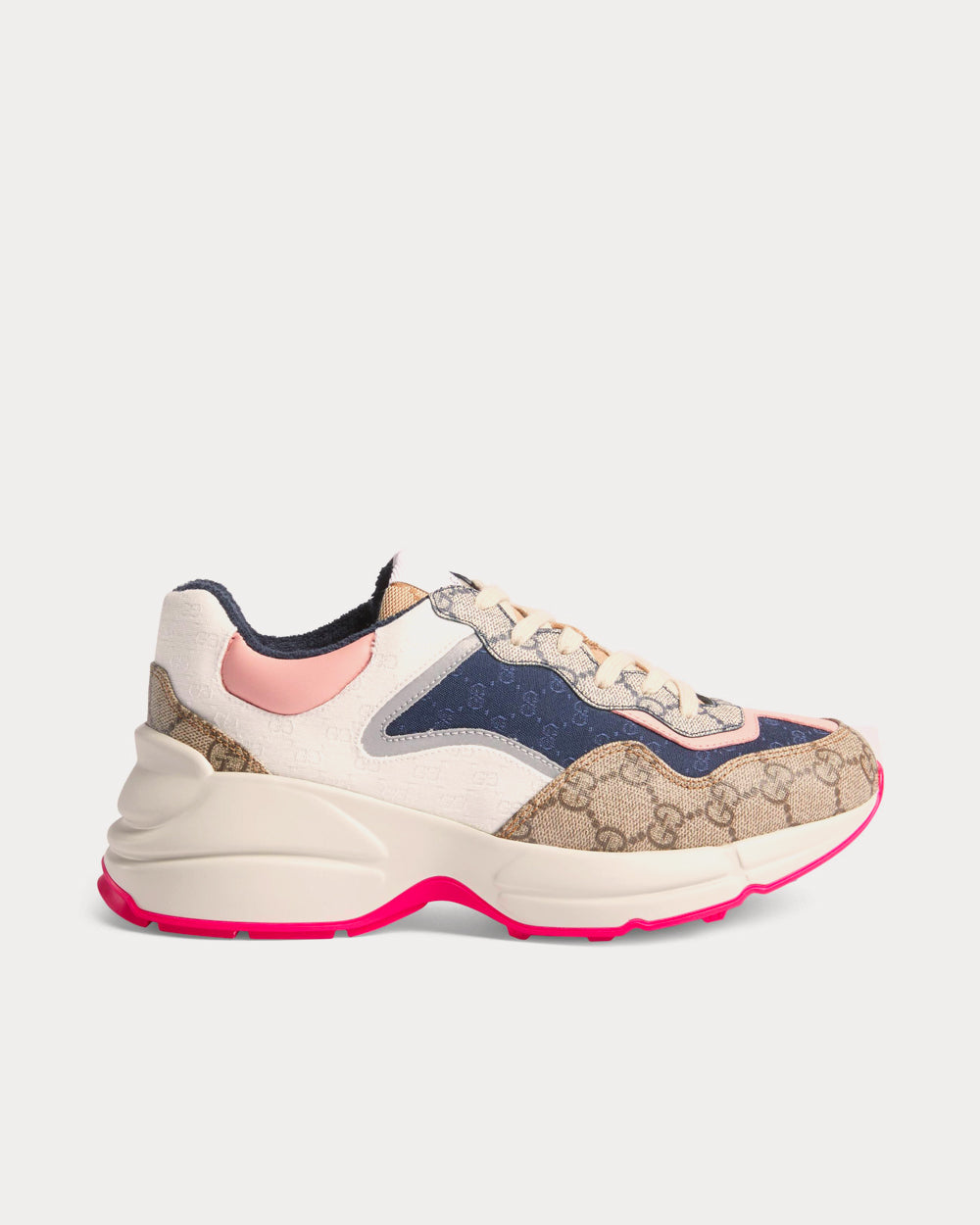 Gucci Rhyton Beige / Ebony / Pink Low Top Sneakers - 1