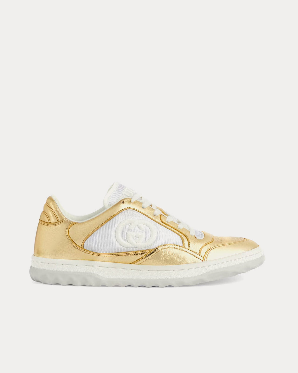 Gucci - MAC80 Leather Metallic Gold Low Top Sneakers