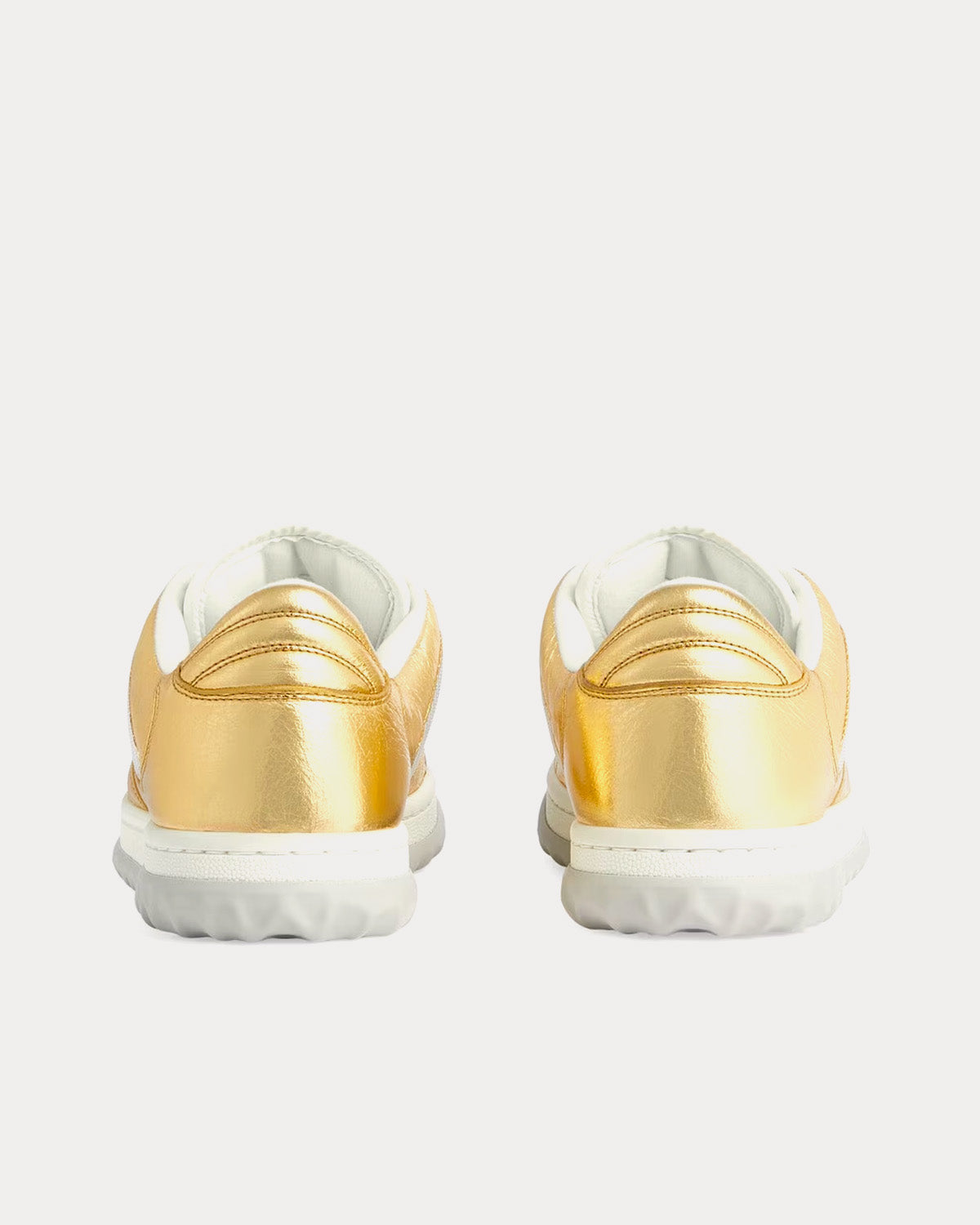 Gucci - MAC80 Leather Metallic Gold Low Top Sneakers