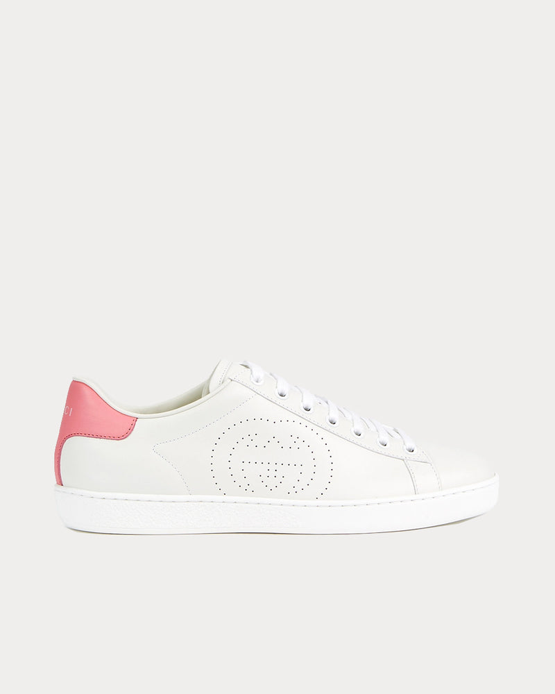 Gucci Ace Interlocking G White / Pink Low Top Sneakers - 1