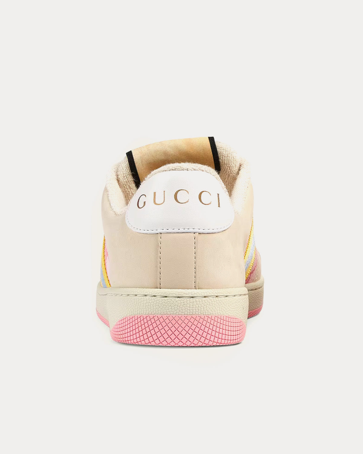 Gucci Screener with Web GG Beige / Pink / Yellow / Blue Low Top Sneakers - 4