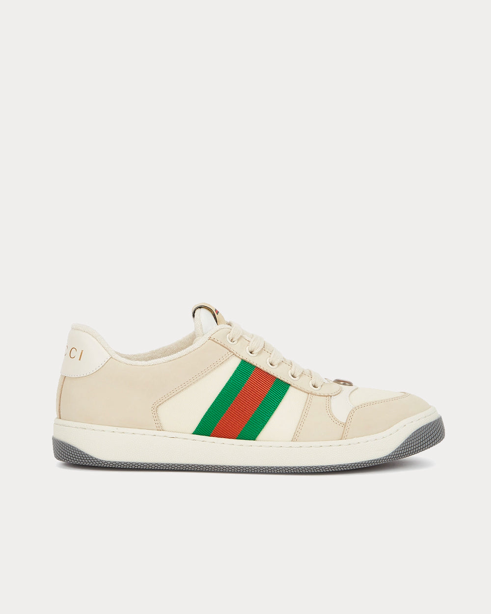 Gucci Screener Cream / Green Low Top Sneakers - 1