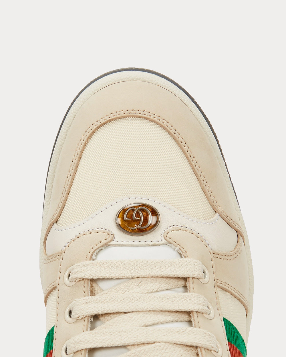 Gucci Screener Cream / Green Low Top Sneakers - 4