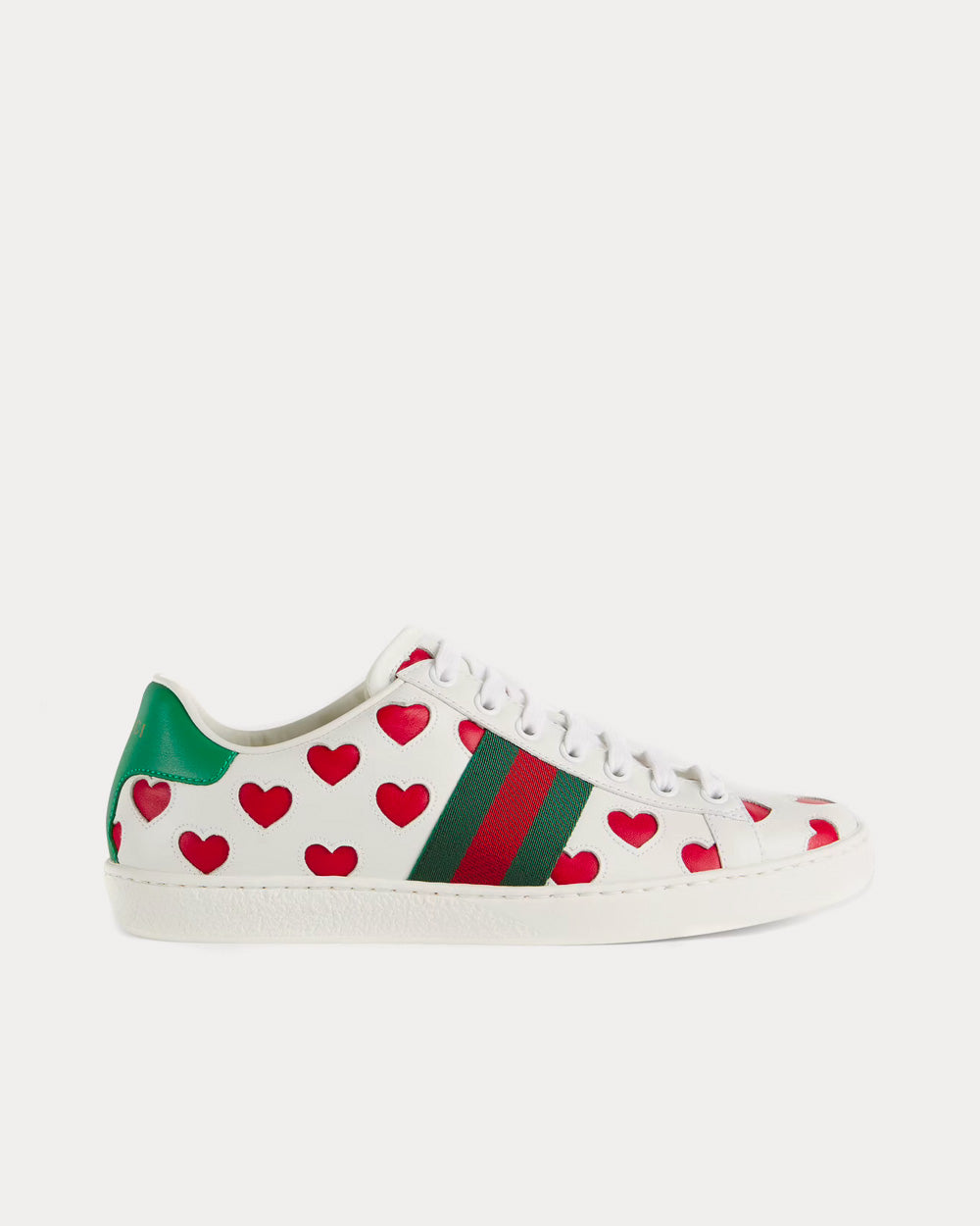 Gucci Ace Valentine Hearts White / Red Low Top Sneakers - 1