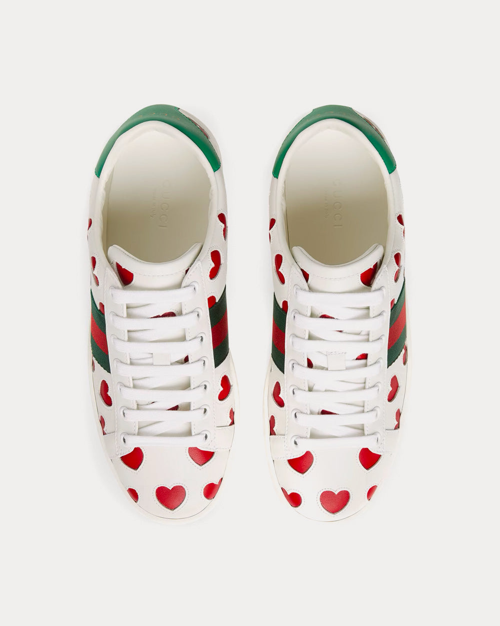 Gucci Ace Valentine Hearts White / Red Low Top Sneakers - 2