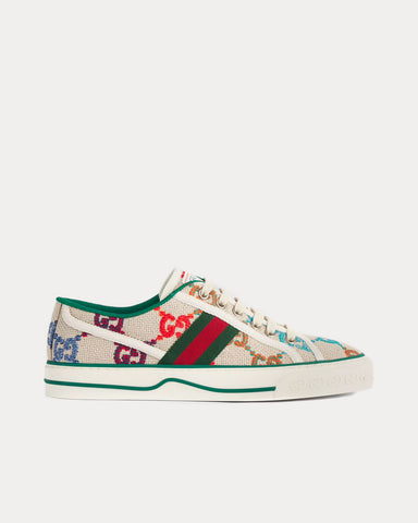 Gucci Tennis 1977 GG Linen Fabric Low Top Sneakers