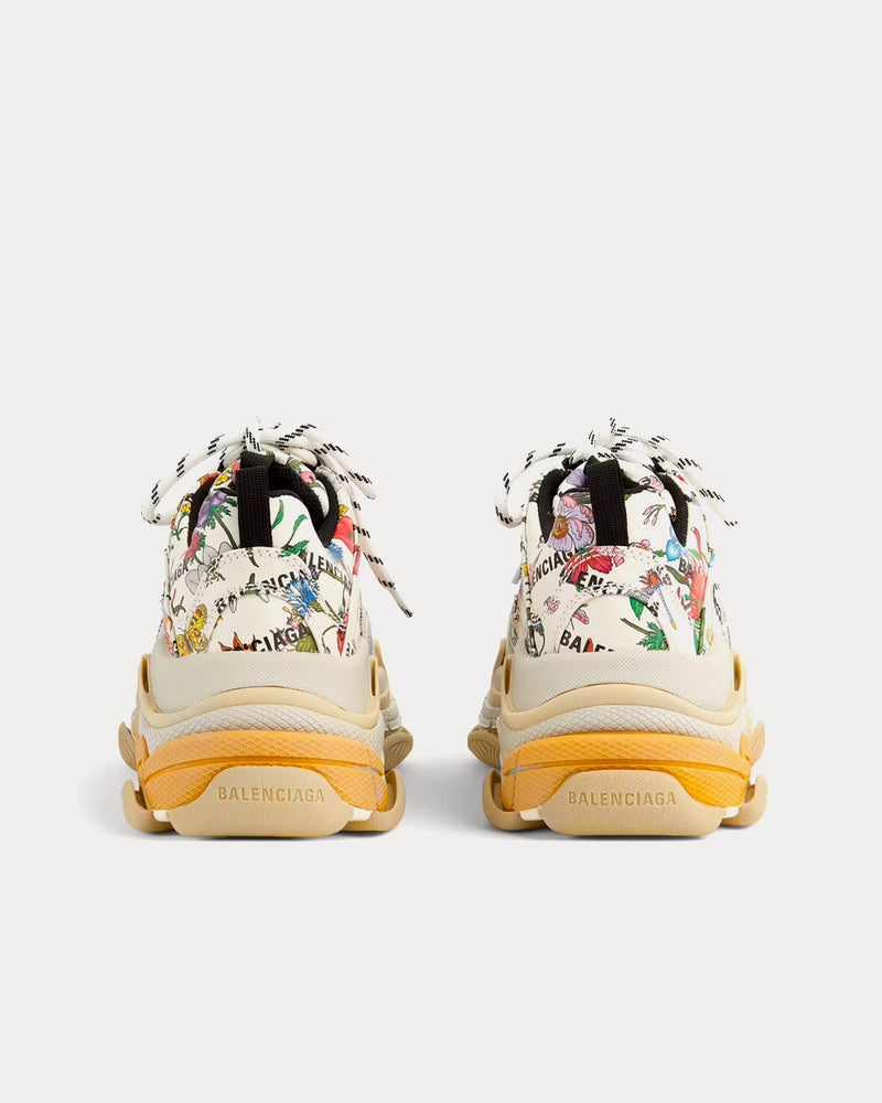 Gucci x Balenciaga Triple S 'The Hacker Project' Flora Print Ivory / Multicolor Low Top Sneakers - 4