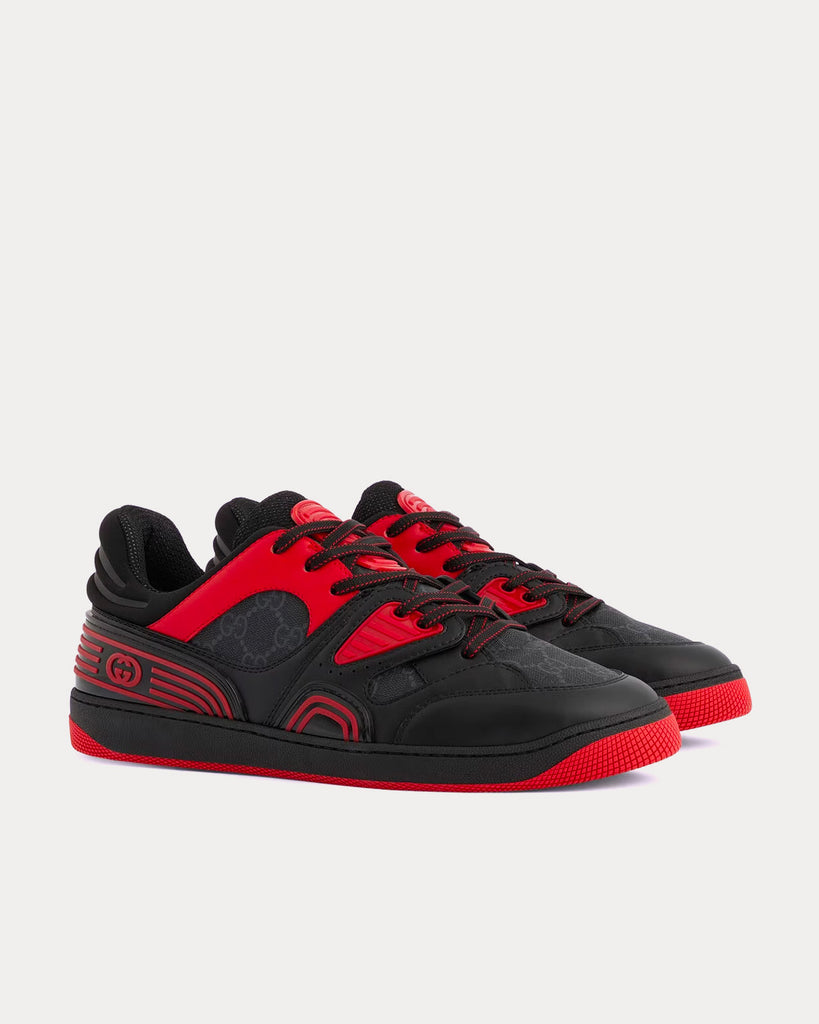 Black and cheap red gucci sneakers