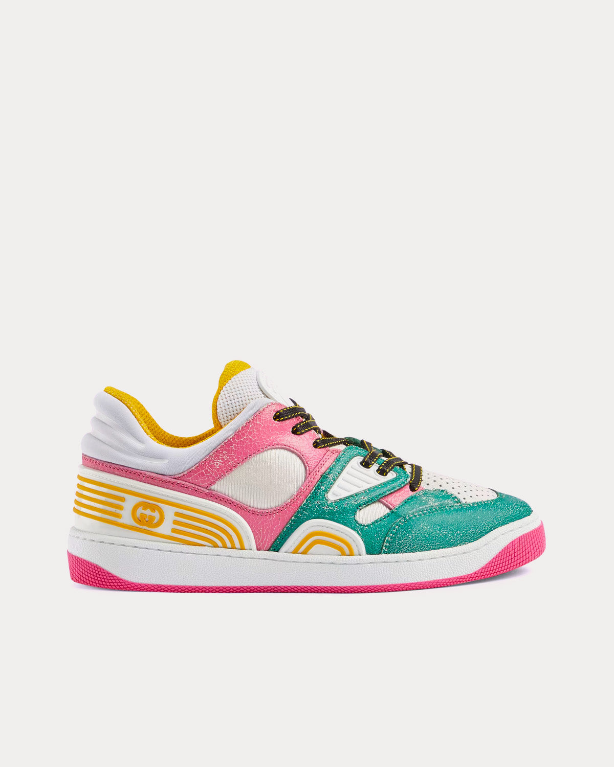 Gucci Basket Leather Multicolour Low Top Sneakers - 1