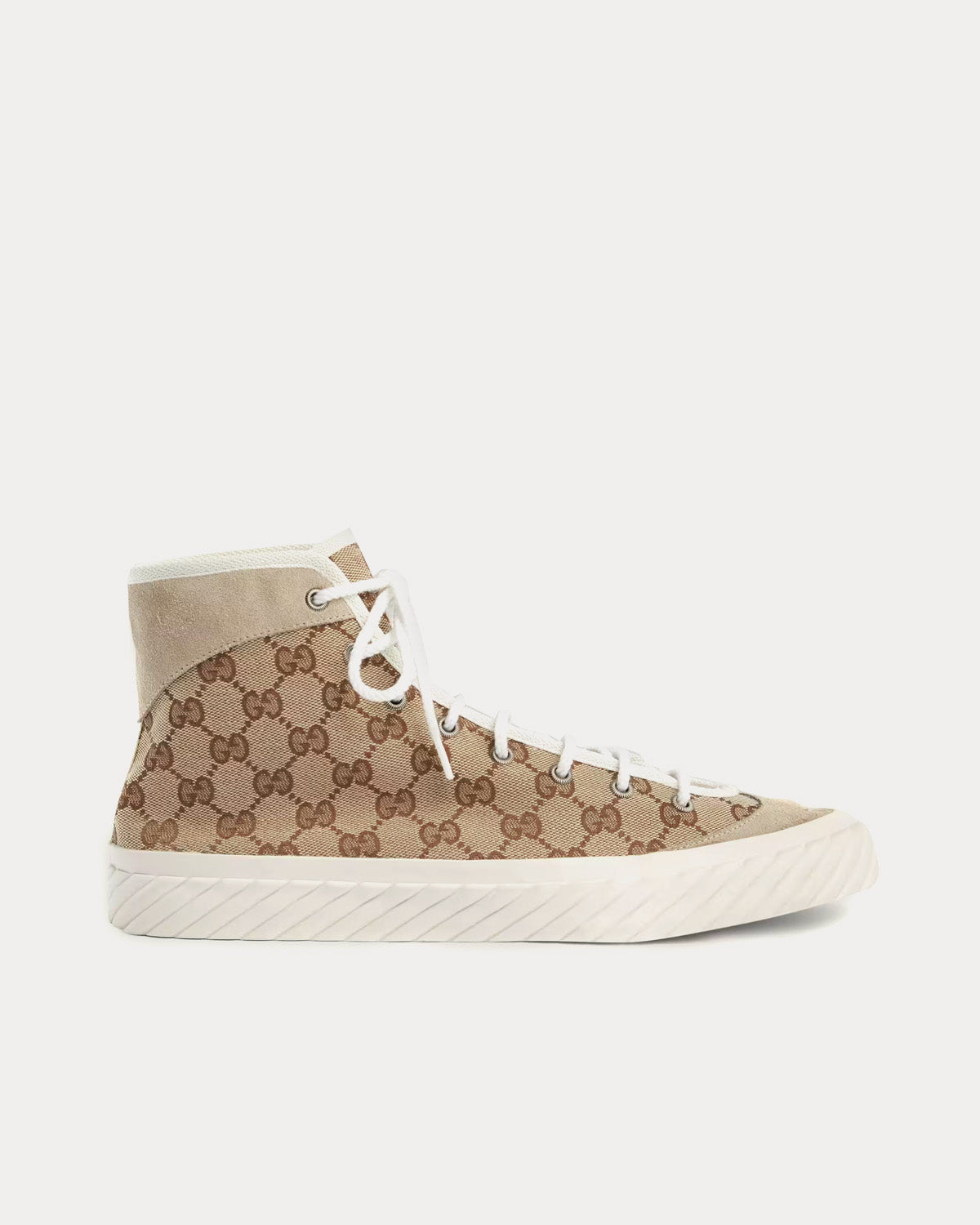 Gucci GG Canvas Beige / Ebony High Top Sneakers - 1