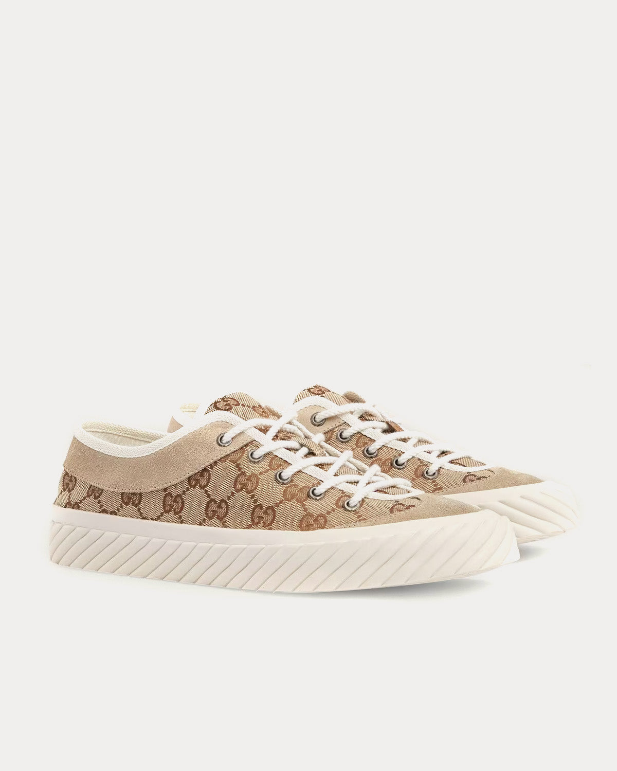 Gucci GG Canvas Beige / Ebony Low Top Sneakers - 3