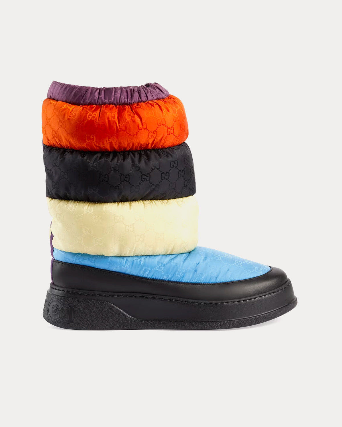 Gucci GG Nylon Orange / Black / Off-White / Blue Boots - 1