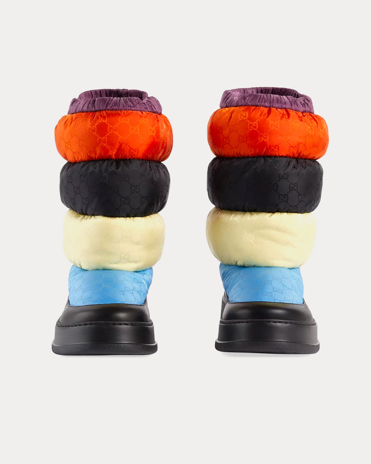 Gucci GG Nylon Orange / Black / Off-White / Blue Boots - 3