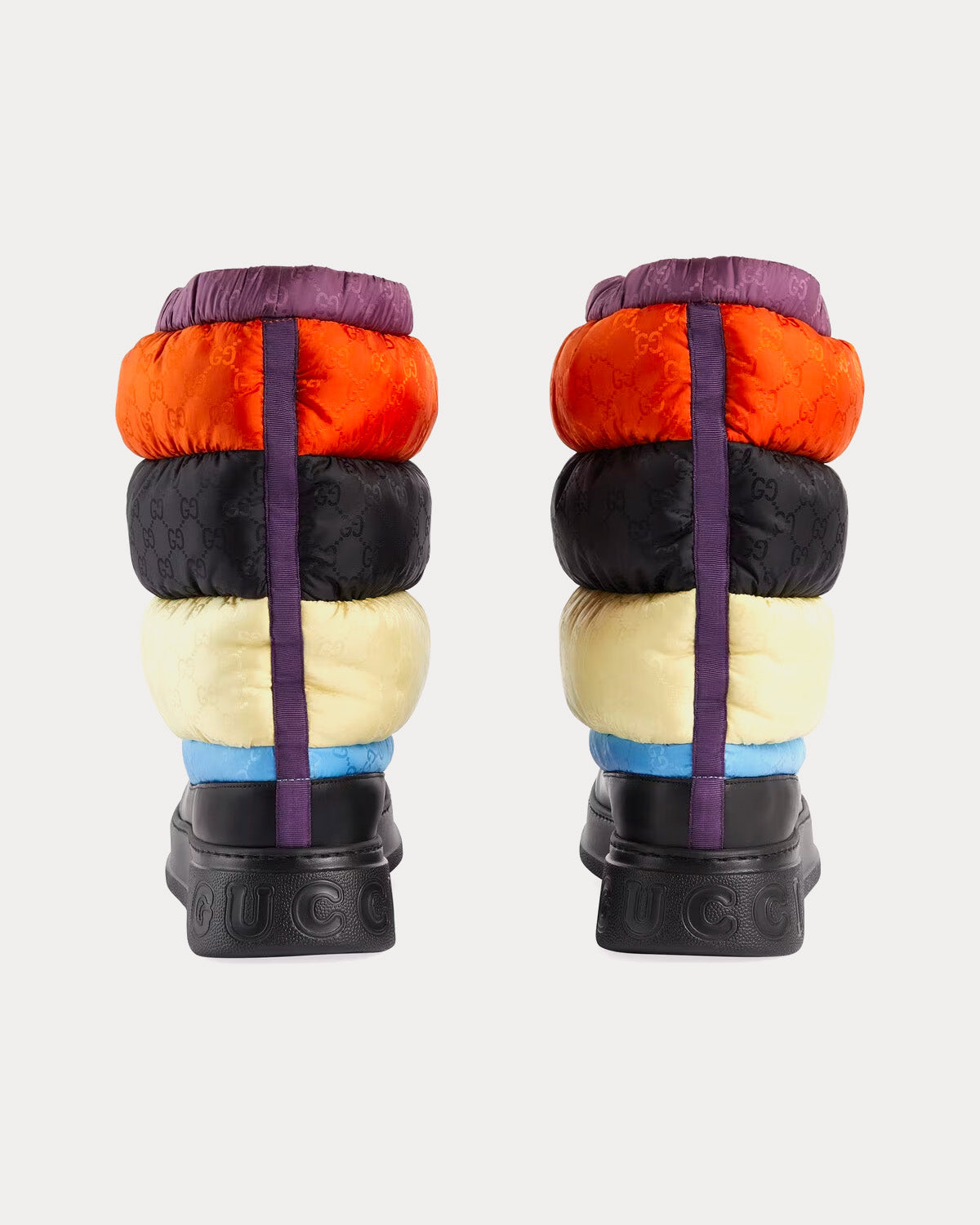 Gucci GG Nylon Orange / Black / Off-White / Blue Boots - 4