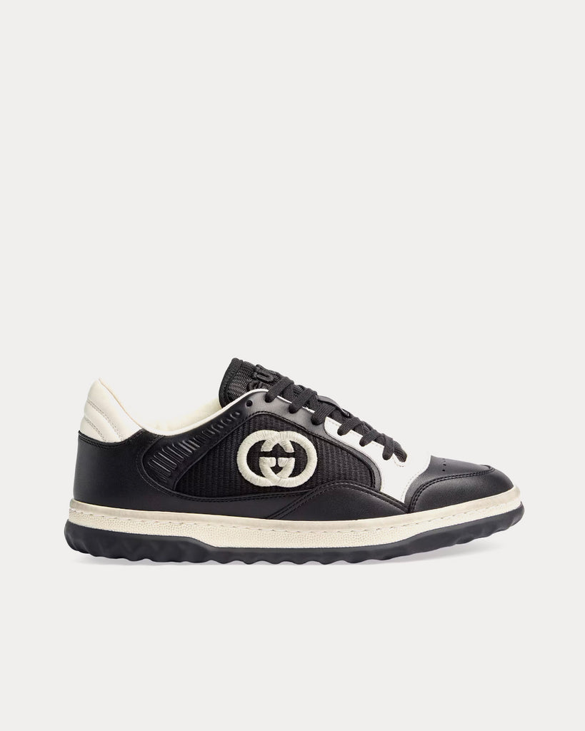 Gucci calfskin cheap sneakers black white