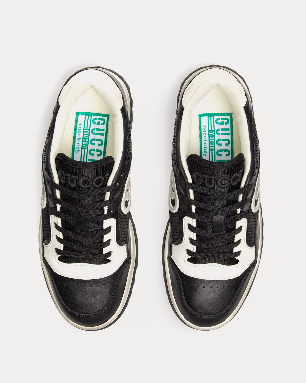 Gucci MAC80 Leather Black / White Low Top Sneakers - 2