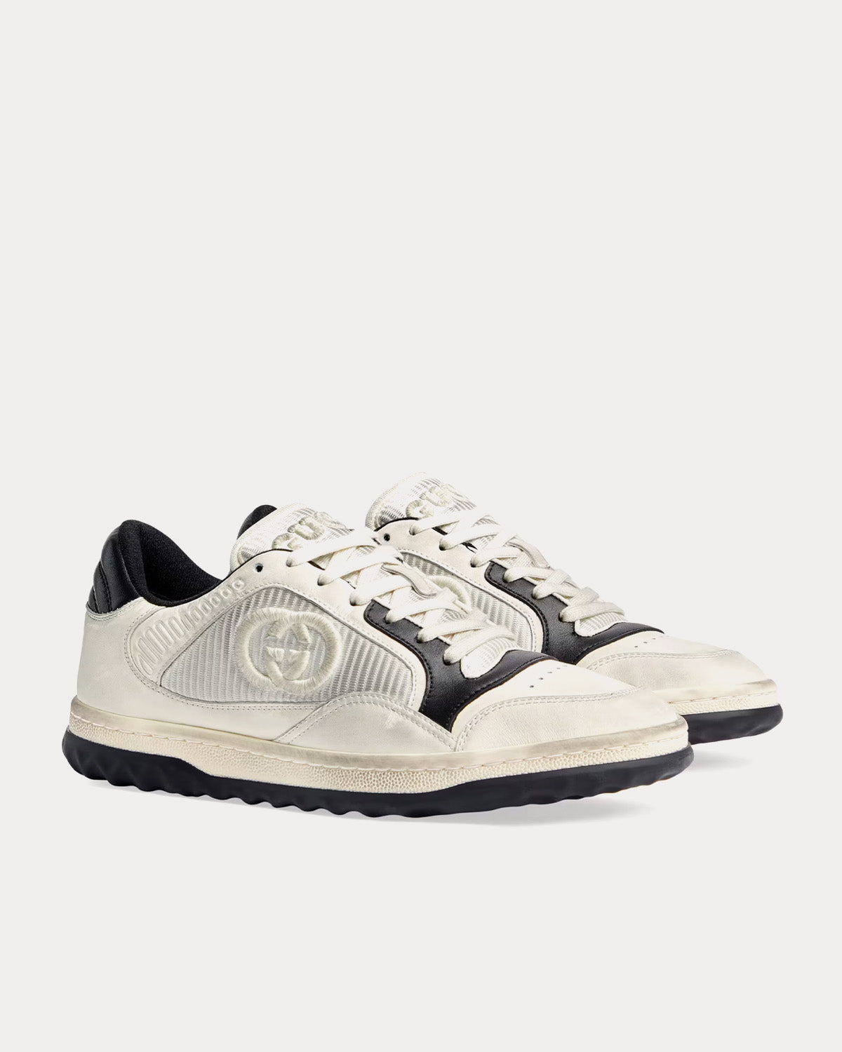 Gucci MAC80 Leather Off White / Black Low Top Sneakers - 3