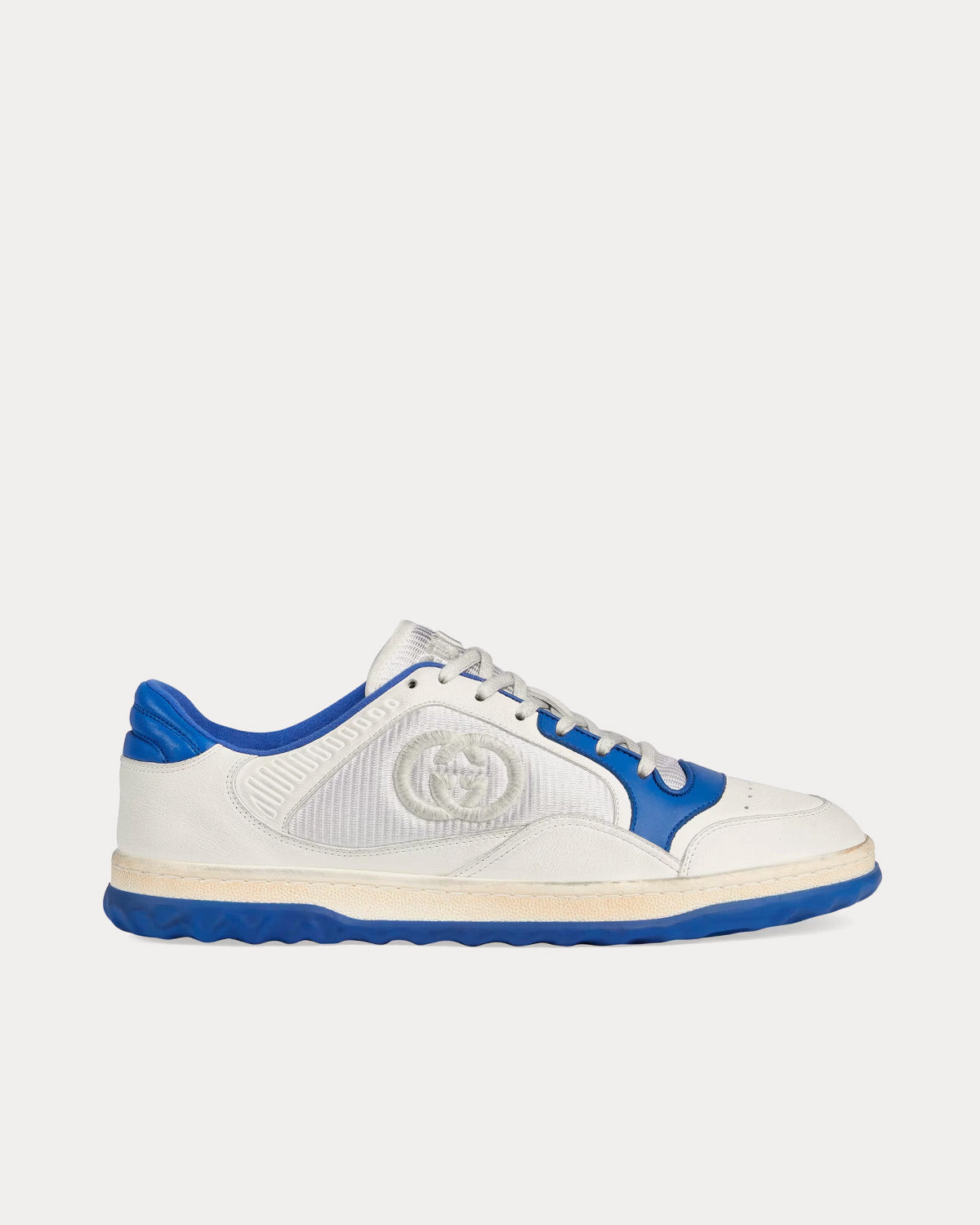 Gucci MAC80 Leather Off White / Blue Low Top Sneakers - 1