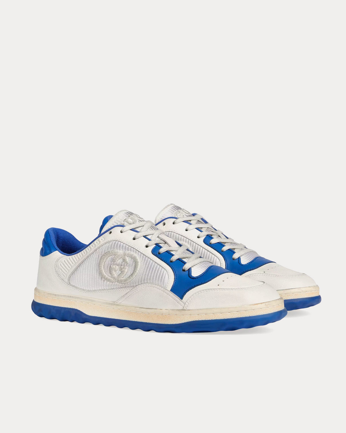 Gucci MAC80 Leather Off White / Blue Low Top Sneakers - 3