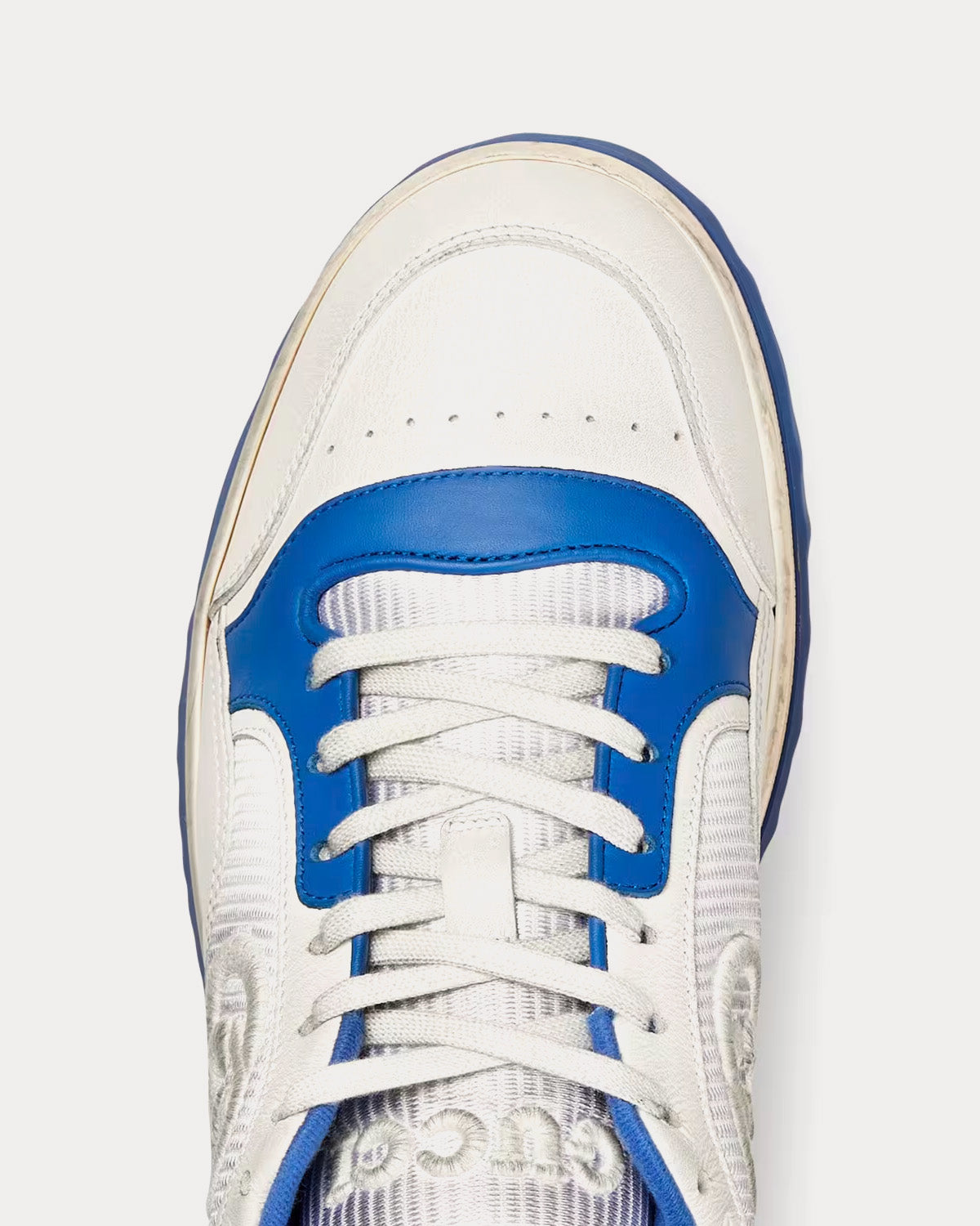 Gucci MAC80 Leather Off White / Blue Low Top Sneakers - 5