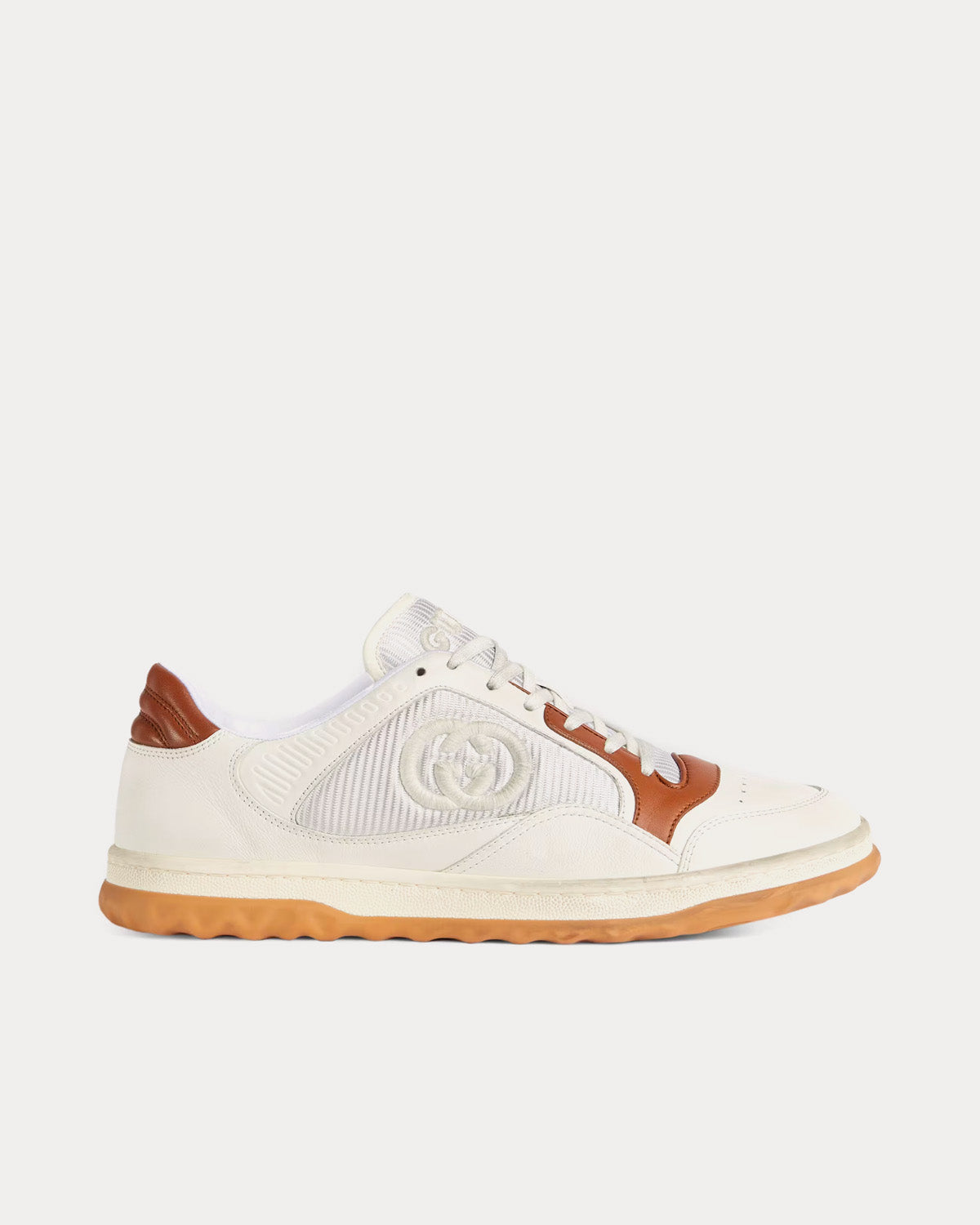 Gucci MAC80 Leather Off White / Brown Low Top Sneakers - 1